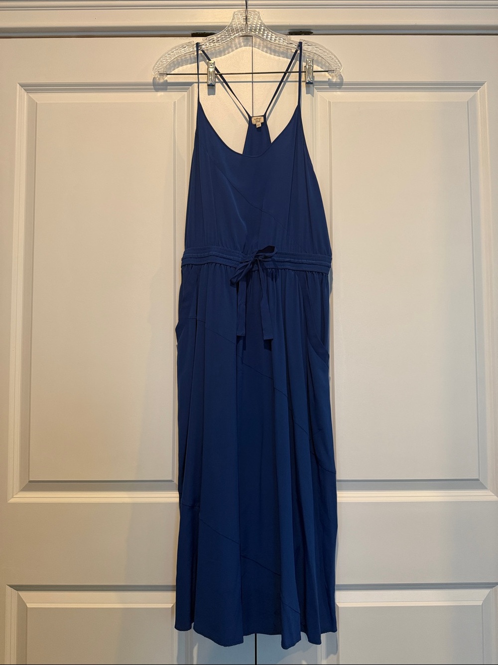 Wilfred Silk Spaghetti-Strap Dress in Royal Blue